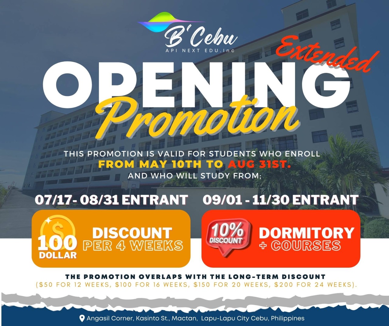 【B’ Cebu】割引プロモーション（オープニングキャンペーン延長！） - 1