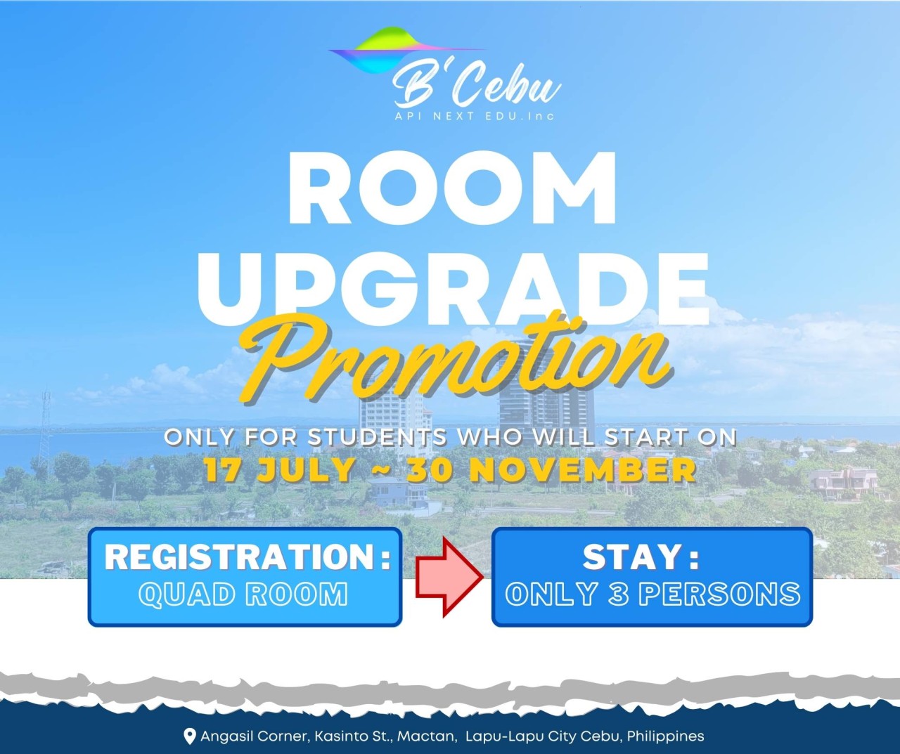 【B’ Cebu】割引プロモーション（オープニングキャンペーン延長！） - 2