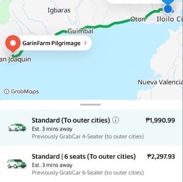 イロイロからガリンファームまでのGrab料金